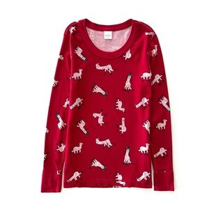 Hanna Andersson Leaping Llamas Long John PJ Top Medium